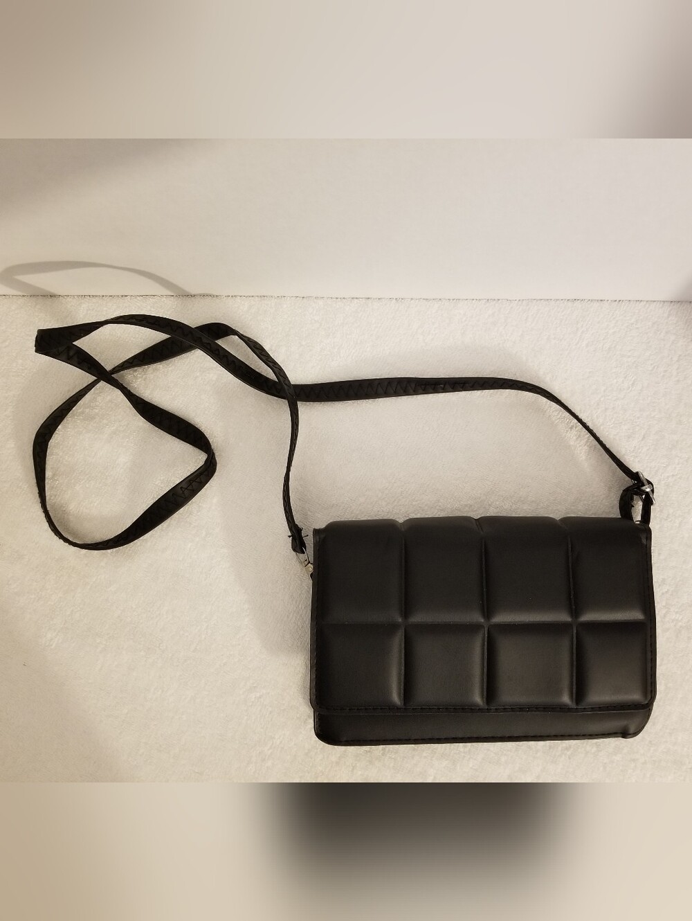 Quilted Crossbody Bag Purse  - Black